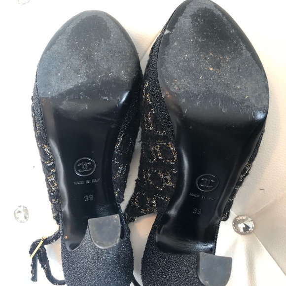 CHANEL Cap Toe Tweed Platform Slingback - Picture 10 of 13